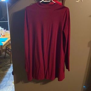Zenana longer top with pockets and mock turtleneck